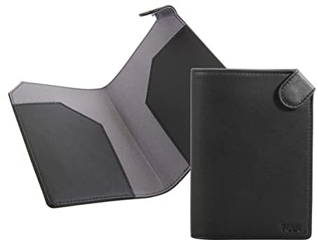 NAVA Design - Türstopper aus Leder mit Snap-Verschluss, Farbe Schwarz - Maße 14 x 10 cm