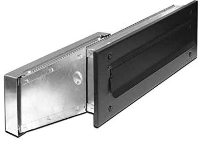 hegehof Boîte aux lettres encastrable (noir) - Montage mural - Moderne - Métal - 28,5 x 11 x 33,5 cm - 2 clés - Garantie 2 ans