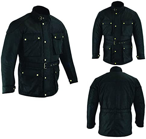 Chaqueta de motocicleta para hombre, impermeable, con armadura CE (as8, alfa, talla única, regular, 4X-grande), Negro, Taille unique