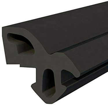 Seiletech.de Junta de goma para ventanas S-1560, 5 m, de aluminio, PVC, color negro, burlete de perfil