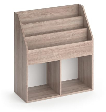Vicco Bücherregal Luigi, Sonoma, 72 x 79 cm | mit 2 Faltboxen, zur Aufbewahrung von Büchern und Gegenständen