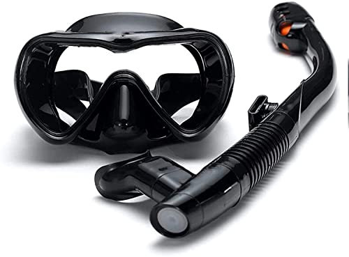 Samnuerly Tauchmaske, großer Rahmen, Taucherbrille, voll atmend, beschlagfrei, Schwimmbrille, Maske, Vollgesichts-Schnorchelmaske (E)