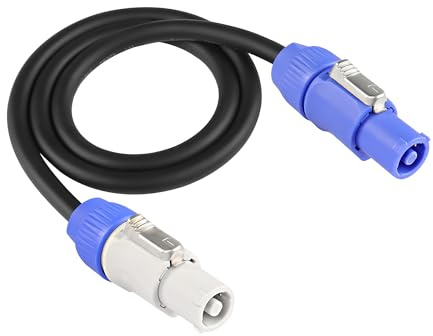 XMSJSIY PowerCon Power Cable - 12AWG 3 Pin Power Extension Cable for LED Screen, Beam Moving Head Light, Stage Light, Audio, Video and More - 1M/3FT