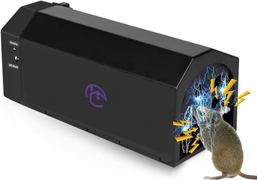 Indoor Electric Mouse Traps Upgraded 2 in 1 Rat Trap Effective Humane Mouse Control Powerful Electronic Shock Reusable Rechargeable for Home Office Warehouse