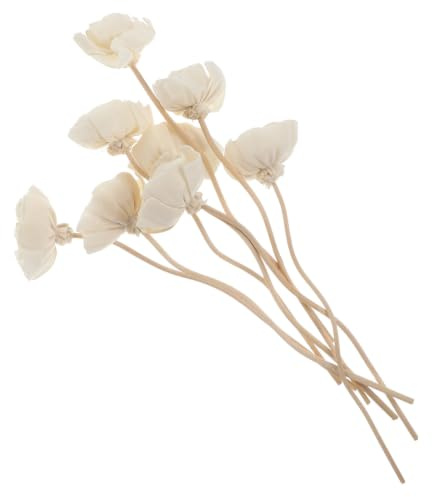 HAPINARY 8Stücke Aromatherapie Rattan-stäbe für Diffusoren Duftstäbchen aus Rattan mit Blumen-Design Aromatherapy Zubehör zur Raumduft-verstärkung