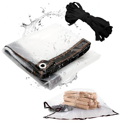 Transparente Plane, Abdeckplane Wasserdicht, 1x1.5m Regenschutz AbdeckplaneMit 1 m Seil, Staubdichte Abdeckplane mit Ösen, Perfekt für Gewächshaus, Zelt, Dach, Terrasse, Hof [1-Day Deal] 15% Off
