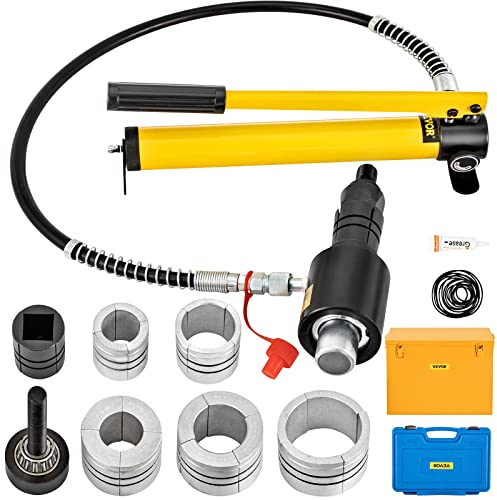 VEVOR Avgasrör hydraulisk expander, storlek 1-5/8 tum till 4–1/4 tum, 10 T manuell hydraulisk slangspännare med 4 matriser och 2 förvaringsväskor för slangar bilreparation