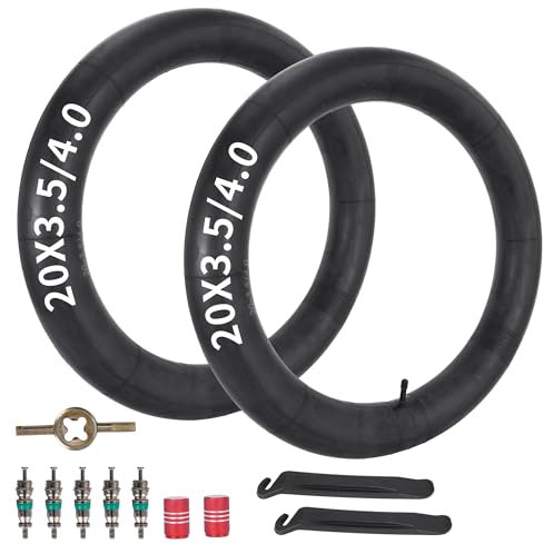 20 x 3,5/4,0 Fat Bike Schlauch AV32 mm Schrader-Ventil kompatibel mit 20 x 3,5 20 x 3,6 20 x 3,8 20 x 4,0 Road Mountain Ebike-Reifen 20 Zoll Fahrradschlauch mit Reifenhebern 2er-Pack