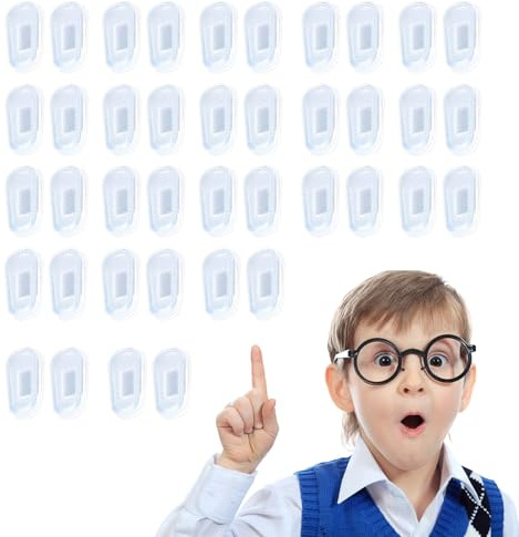 Thoquene 20 Paar Silikon Nasenpads Brille Selbstklebend, Anti-Rutsch Brillenpads, Brillenzubehör Nasenpad