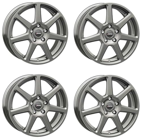 4x AUTEC Felgen Alufelgen TALLIN 6.5x16 ET40 4x100 Titansilber kompatibel mit Hyundai Accent i10 i20 Bayon Getz