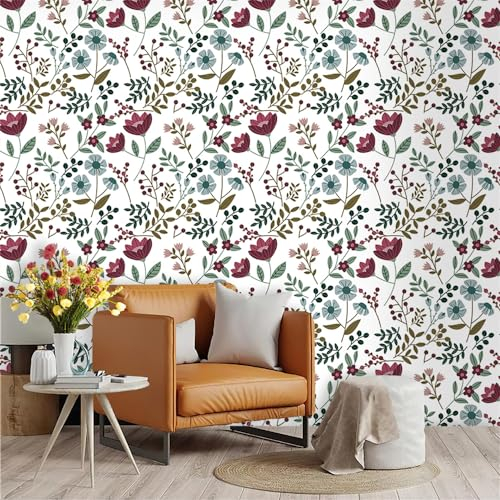 Selbstklebende Tapete Grün Blau Lila Strukturtapete Wandtattoo Schlafzimmer Tapete Selbstklebend Vliestapete Wallpaper for Living Room Tapeten Wandschutzfolie 45x300cm