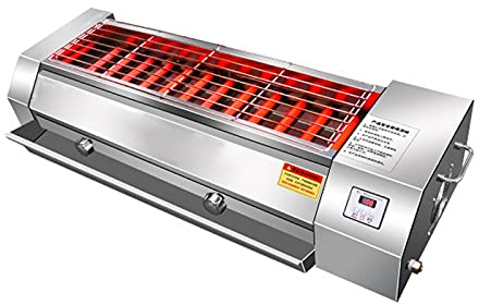 Parrilla De Gas con Parrilla, Parrilla Sin Humo, Parrilla Comercial Ecológica, Asador De Barbacoa De Mesa Portátil Al Aire Libre,96 * 22 CM