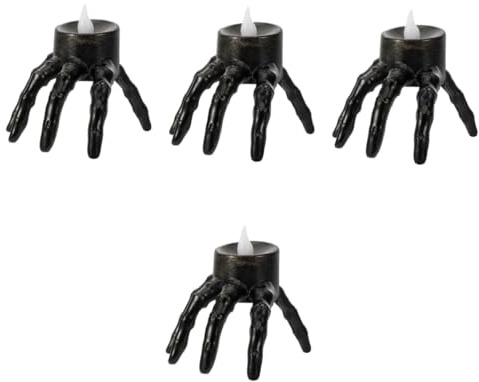 STOBOK 4stücke Halloween Dekorationskerze Flammenlose Skeletthand Kerze Für Gruselige Raumgestaltung Und Partys Batteriebetriebene Atmosphäre Mit Kunstlicht Für Halloween Und Feste