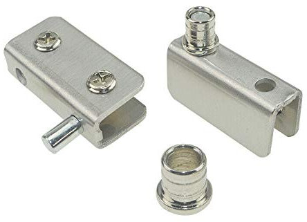 Türscharniere, Türbeschläge for Wohnhäuser, Scharnierplatte for Glasduschtüren, Drehscharniere, Glasklemme, 2 Paar Türklemmscharnier, silbernes Drehscharnier for Glastüren for Schränke, Tischtüren, Gl