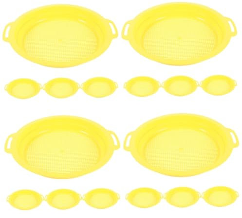 BESPORTBLE 16 Piezas De Minería Clasificación Pan Filtro Pan Suciedad Prueba De Mano Pan Oro Prospección De Oro De Arena De Roca Malla Pan