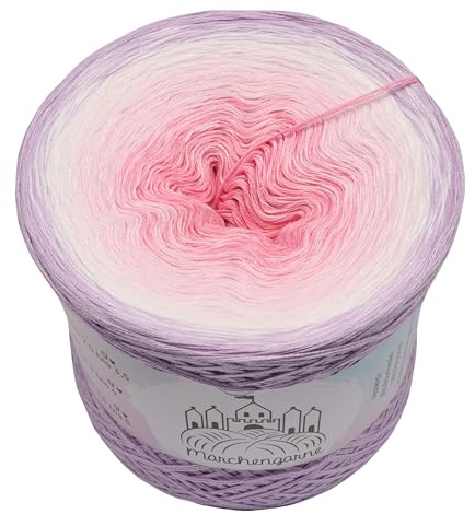 Farbverlaufsgarn Feenstaub 4 oder 3 fädig Bobbel Wolle häkeln stricken (Feenstaub - Lavendel außen, 4 Fach - 300g/1140m)