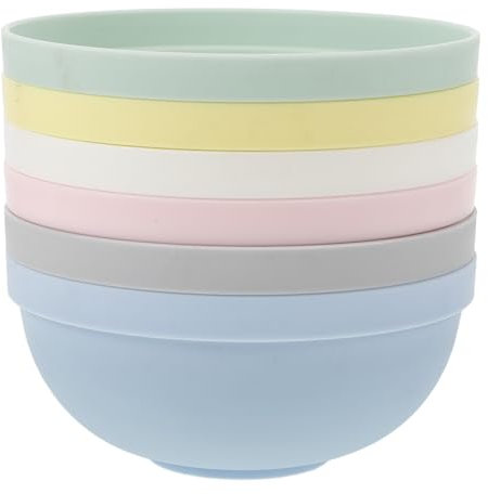 PRETYZOOM 6pezzi Ciotole Riutilizzabili per Cereali e Zuppe Versatili Contenitori per Riso Insalate e Dessert Design Tondo Capiente per Uso Quotidiano Facili da Pulire e Resistenti per