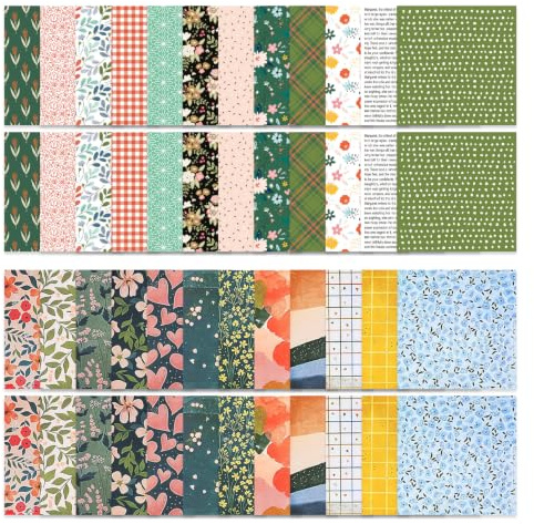 TYFGRT 48 unidades de papel retro de fondo floral fresco, papel para manualidades, papel decorativo para manualidades, papel decorativo, adecuado para libros, diarios, tarjetas