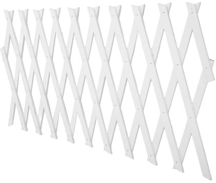 SEWOART Treillis Bois Mural Extensible pour Plantes Grimpantes Intérieur Et Extérieur, Panneau De Clôture en Bois Blanc H44cm Réglable, Support Robuste pour Jardin Et Potager