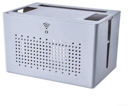 Hasaller Desktop-Aufbewahrungsbox, doppellagig, Desktop-Aufbewahrungsbox, WLAN-Router, Aufbewahrungsbox, WLAN-Schrank zu Hi-de-Router und Modem-Router-Abdeckung, dekorative Box, abnehmbarer
