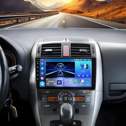 4G+64G Android 14 Car Stereo Radio for Toyota Auris E150 2006-2012 9 Inch Double Din w/Wireless Carplay Android Auto Car Stereo MP3/MP4 Player w/AHD Backup Camera Mic Mirror Link Bluetooth FM/RDS SWC
