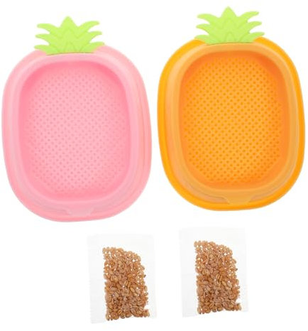 PERSELOSO 2 Stück katzensichere Pflanzen Katzen Pflanzen Set Garten Katzenspielzeug mit Gras Katzenübung Behälter für Katzengras Plastik