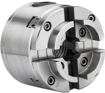 FBFTGMRMTA Drehfutter 2,75 Zoll 1-8TPI Rollfutter 4-Backen Selbstzentrierendes Drehfutter mit Schlüssel Holzbearbeitungswerkzeug
