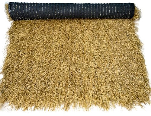 Synthetisches Strohgrasdach, Mexikanische Künstliche Strohrolle, Synthetisches Reetdach Deko, PE-Kunststoffpalmen-Dachrasenrolle, Für Garten- Und Terrassenschirmabdeckungen(0.5x6m(1.64x19.68ft))