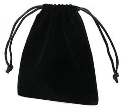 ZUNOXAZ Sachets Bijoux Pochette à Bijou Tissus Luxueuse Cordon Présent en Flanelle Noire Lot de 2 pour Petits Présents et Bijoux, pour Fête et Présentation Professionnelle