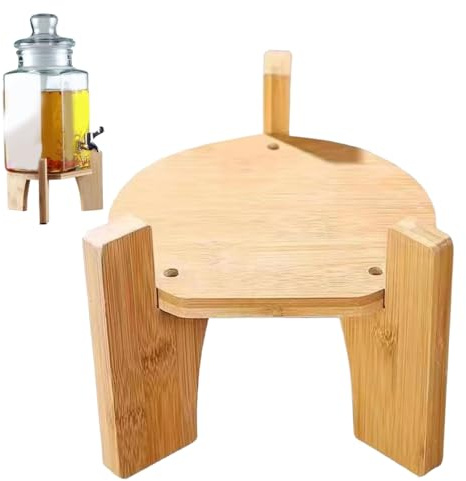 Dispensador de bebidas Stand de 6.7 pulgadas Base de dispensador de agua de madera Bebada estable para té de frutas, jarra de agua fría, eventos de picnic de fiesta