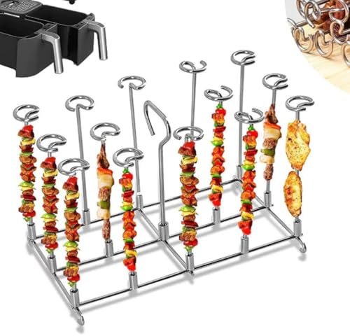 YIGECHENXIN Spiedo Verticale in Acciaio Inossidabile, 4,72 Pollici, Supporto per Spiedo Verticale Multifunzionale per Grigliate in Cucina, Carne di Pollo E Barbecue