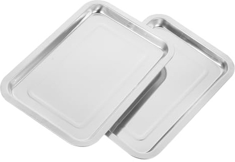 PACKOVE 2 St I Rostfritt Tatueringstillbehör För Medicinska Instrument Tatueringsbord Stationsbricka Metallbricka Serveringsbricka I Metall Tatueringsbricka