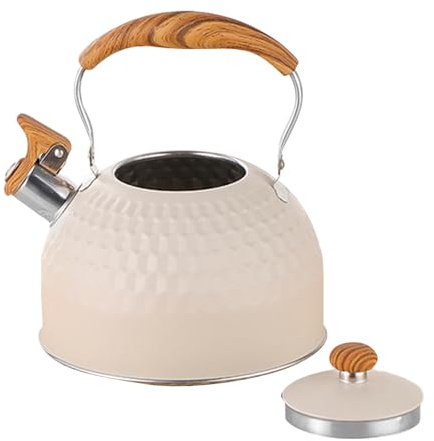 Stufa a induzione Whistling Kettle - in acciaio inossidabile 2.5L, pentola per caldaia ad acqua calda | Soluzione di tè a calore rapido, bollitore per stufa forte con design durad