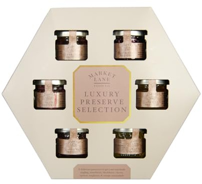 New Luxury Gourmet Preserve Gift Set,Pack of 6 Delicious Flavours Present for Food Lovers, Ideal for Breakfast, Afternoon Tea, Cheese Boards, Premium Jam Selection for Any Kitchen-N14