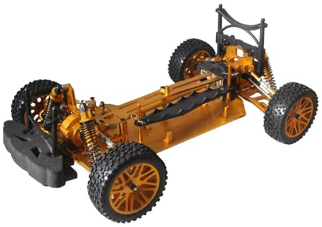 Pour HSP 94118 1/10 Cadre Vide Entièrement En Métal Non Assemblé Accessoires De Mise À Niveau Pour Voiture Électrique RC ChâSsis Rc Rails Cadre(Orange)