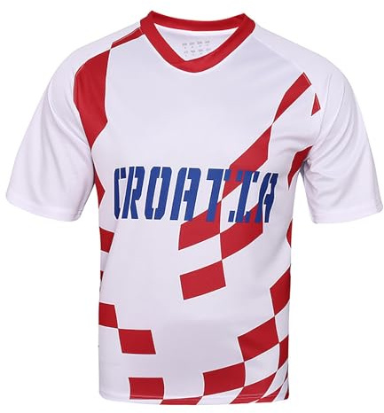Maglietta Uomo Bianco Calcio Europa/America Coppa Calcio T-Shirt Felpa Fan Footy Mezza Manica, Viola chiaro, M