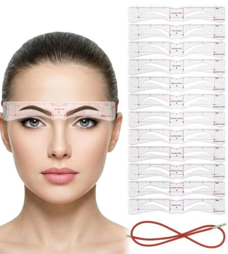 MIRKUZI Ce kit de 12 gabarits pour sourcils est réutilisable et propose des modèles adaptés aux débutants pour dessiner avec précision et créer des sourcils symétriques