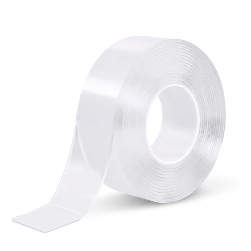 Heavy Duty Waterproof Double Sided Tape, Removable Reusable Multipurpose Clear Adhesive Extra Strong for Carpet Mats/Photos Frames/Craft Wall Mounting (3m*2cm*1mm)