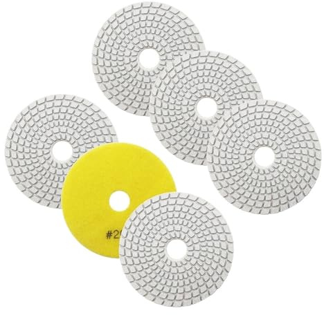 Polierpads 6-teiliges Diamant-Schleifscheiben-Set, flexible Nasspolierpads, Durchmesser 100 mm, weiße Bindung for hydraulische Steinfliesen(6pcs Grit200)