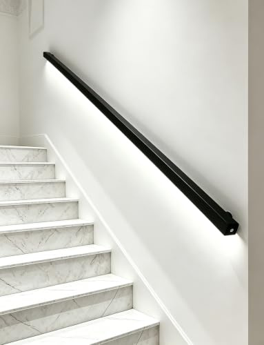 Corrimano LED con Sensore di Movimento for Scale | Corrimano in metallo con luce LED for scale, corridoi e ingressi interni ed esterni(Right,200cm/6.6ft)