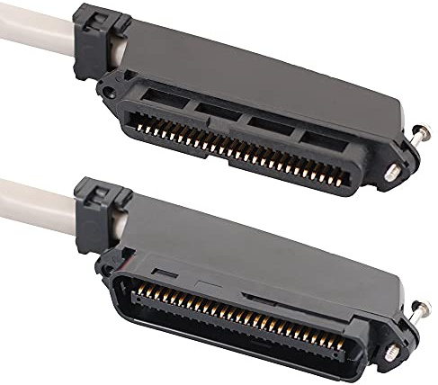 ICC Female to Male 25 Pair Telco Cable 10ft - Cat3 24AWG, 100% Solid Pure Copper, Gray Riser CMR Cable with 90 Degree 50 Pin Telco Connector for Voice and Low Data PBX Applications, 10 Feet