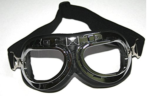 ATO 104 Chrom Fliegerbrille für Oldtimer Motorradbrille Retro Brille