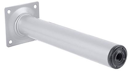 Amig - Lot de 4 Pieds Ronds pour Meuble - 30X300 cm - Acier - pour Tables Basses, Tables de Nuit, Commodes... - Embout Anti-Rayures - Résistants - Blanc - Visserie Incluse