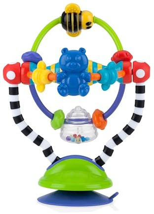 Nuby Silly Spinwheel Jouet Chaise Haute Interactif avec Ventouse, +6 Mois | Jouet interactif avec hochet & personnages amusants, stimule le développement cognitif, idéal repas à la maison ou dehors