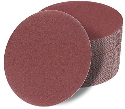 100 Stück 115 mm Exzenter Schleifscheiben P320 Körnung, ohne Lochung, red Film, Haft Klett Schleifpapier