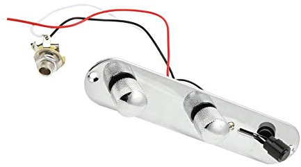 Tbest Placa de Control de la Telecaster, Interruptor de 3 vías Placa de Control de la Guitarra Tele precaba Plateada en Cromo cargada reemplazo para Piezas de Repuesto de la Guitarra de la Tele