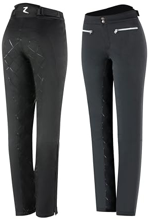 HORZE Adeline Waterproof Full Seat Winter Riding Breeches for Women Black