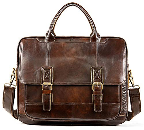 Herren Laptoptasche Arbeitstasche Handtasche, Mens-echtes Leder-Handtasche, Geschäfts-Aktenkoffer, Jahrgang Umhängetasche Umhängetasche Satchel 15 Laptop Portfolio Messenger Bag Laptop Businesstasche