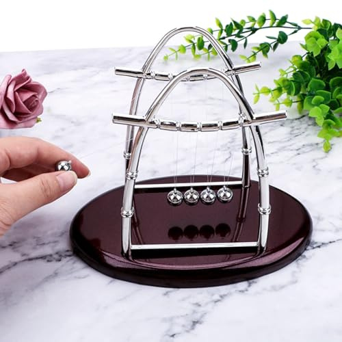 Atyhao Newtons Cradle Balance Balls Toy Physics Pendulum Science Desk Office Classic Toy Teaching Tools Gift Toy Desk Decoration