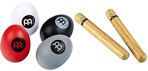Meinl Percussion ES-SETSet di uova shaker, 4 pz & Percussion 502Clavette in legno, Misura S, coppia